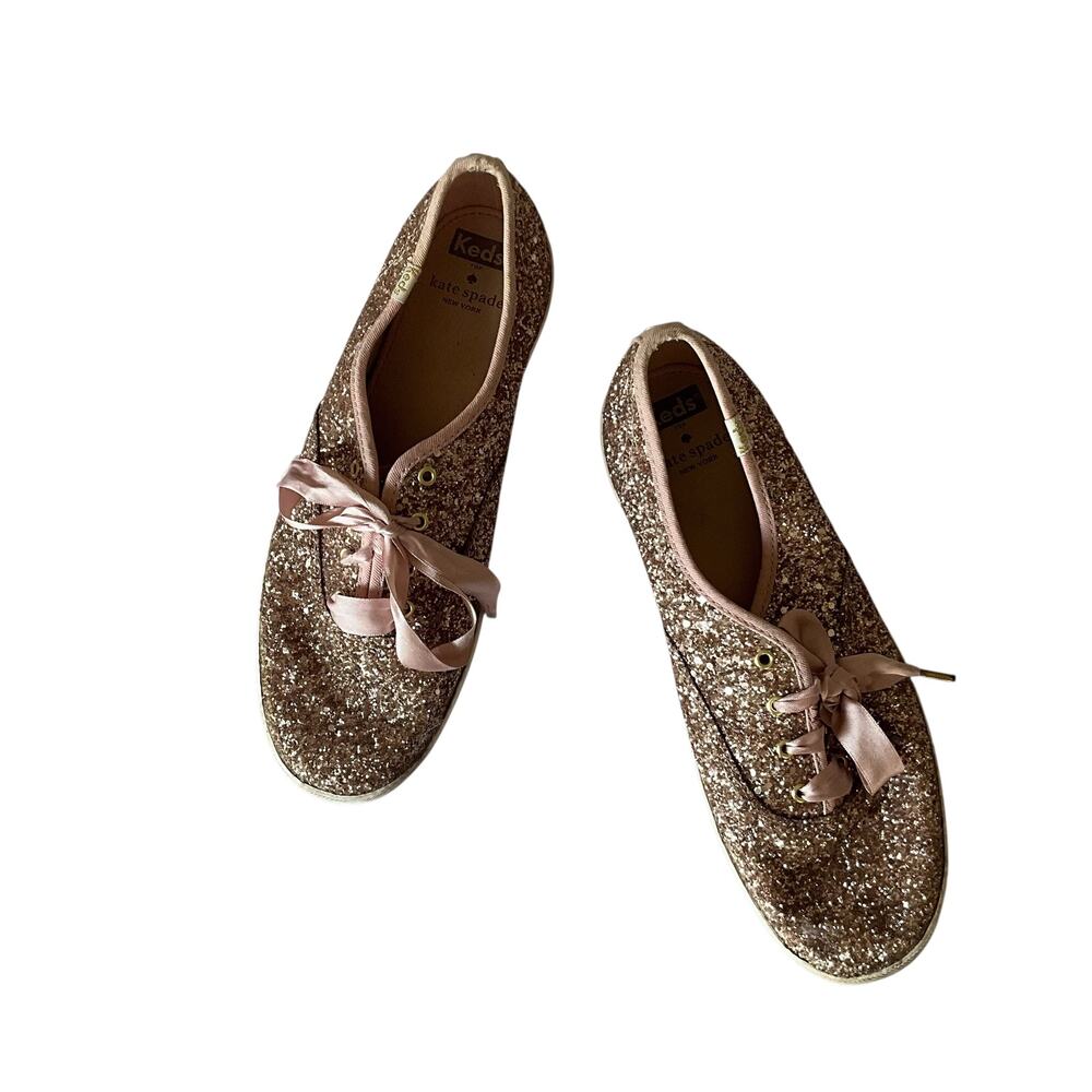 Keds x Kate Spade Rose Gold Sequin Sneakers: Y2K, Modern